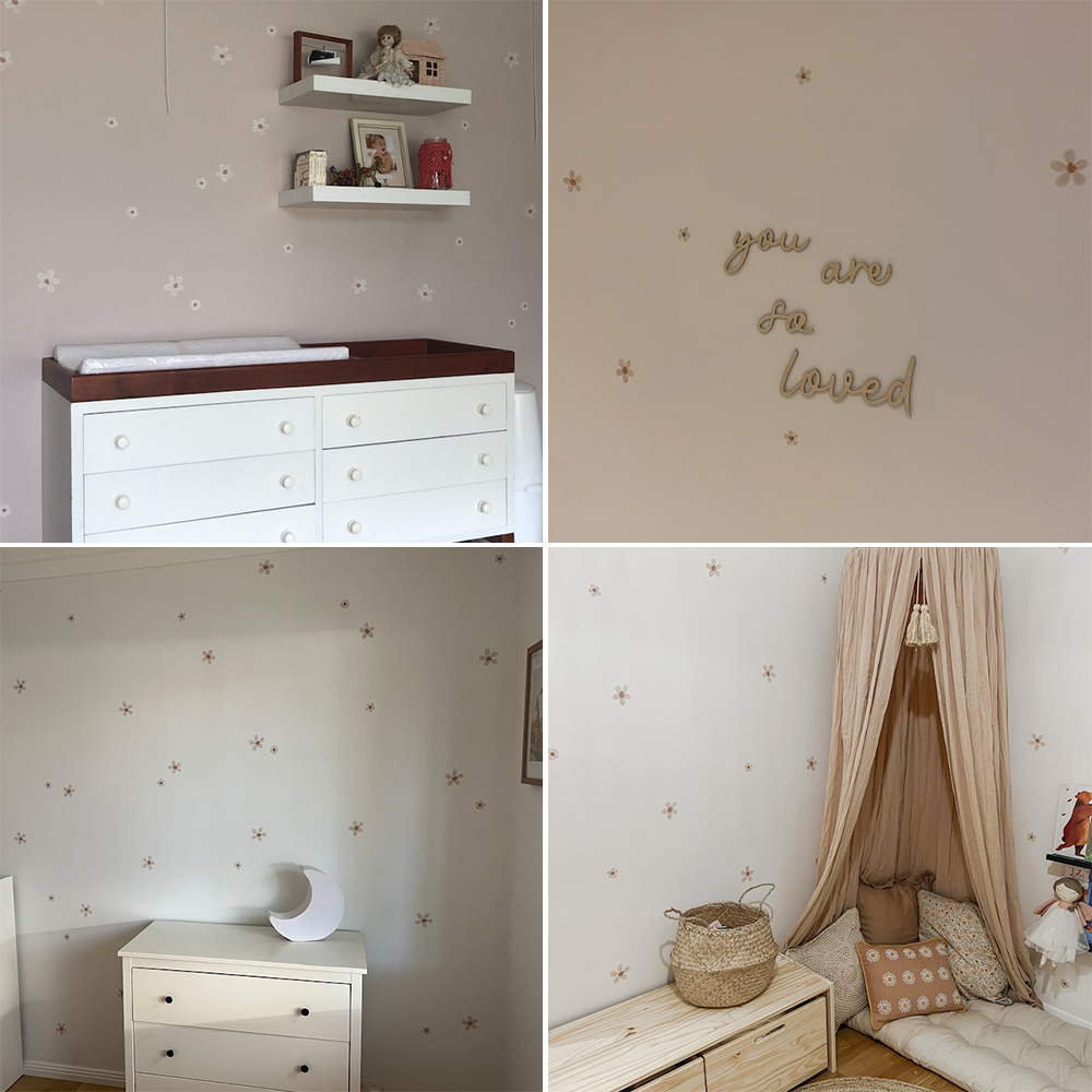 보호 단색 꽃 보육 벽 스티커, 이동식 어린이 DIY  - Interior Design Quotes 리뷰 및 가격