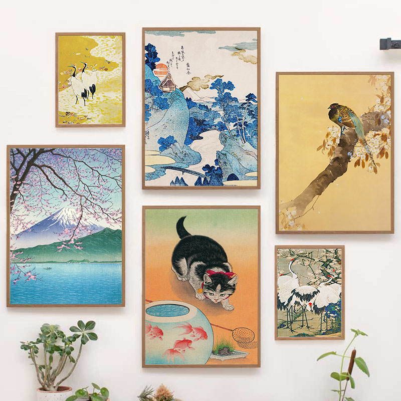 일본 가츠시카 호쿠사이 캔버스 회화 벽 예술 포스터 프 - Interior Design Modern 리뷰 및 가격