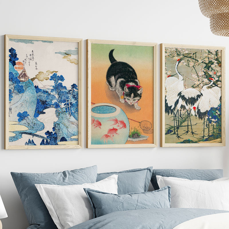 일본 가츠시카 호쿠사이 캔버스 회화 벽 예술 포스터 프 - Interior Design Modern 리뷰 및 가격