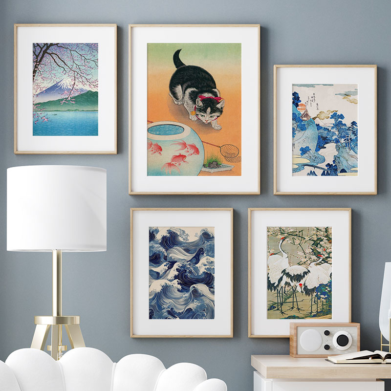 일본 가츠시카 호쿠사이 캔버스 회화 벽 예술 포스터 프 - Interior Design Modern 리뷰 및 가격