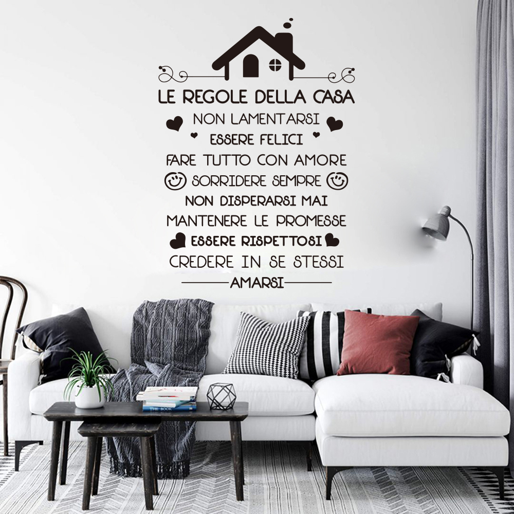 이탈리아 집 규칙 벽 데칼, 거실, 침실, 사랑, 믿고 - Interior Design Quotes 리뷰 및 가격